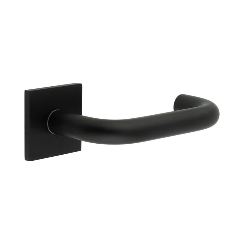 CR-106 Black Sprung Square Rose Door Handle - CR-106B1MB - Choice Handles