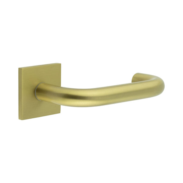CR-106 Satin Brass Unsprung Square Rose Door Handle - CR-106B2SB