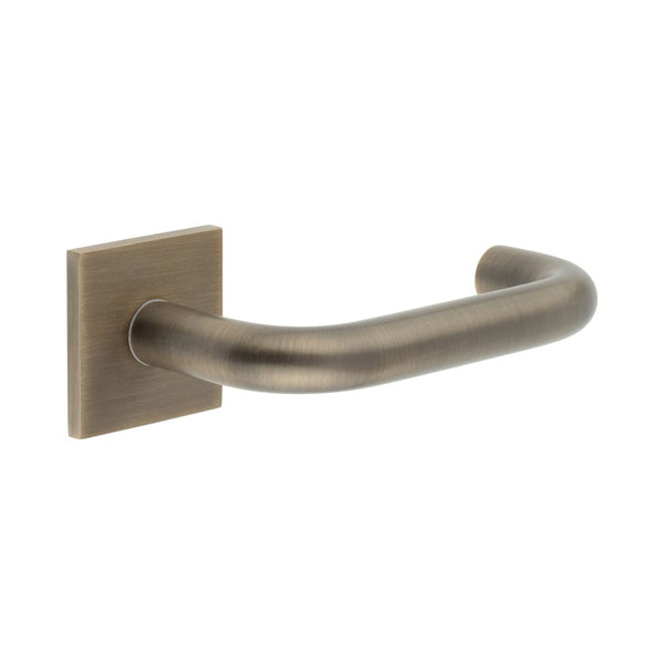 CR-106 Antique Brass Fixed Dead Square Rose Door Handle - CR-106B3AB