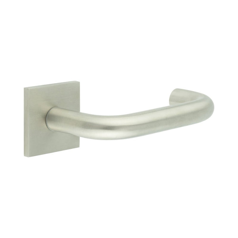 CR-106 Satin Stainless Steel  Fixed Dead Square Rose Door Handle - CR-106B3SSS