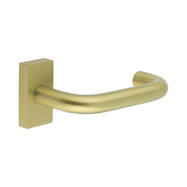 CR-106 Satin Brass Multi Point Rectangular Rose Door Handle - CR-106D4SB