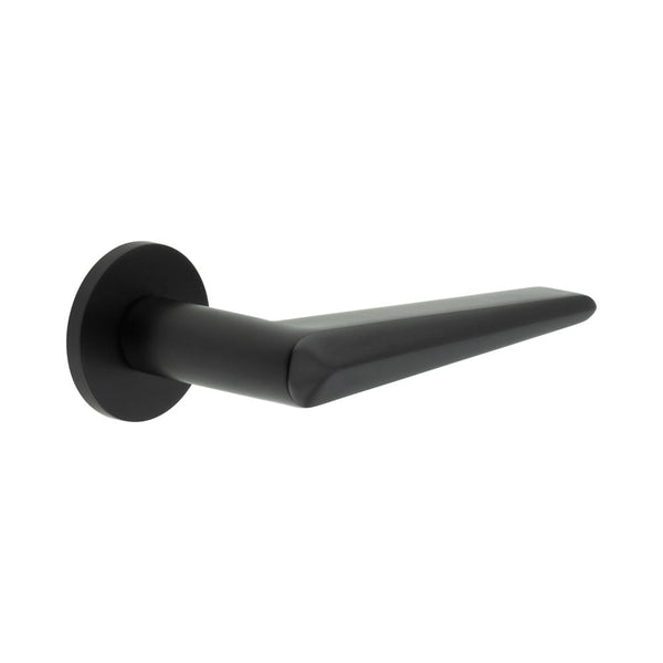 CR-107 Black Sprung Round Rose Door Handle - CR-107A1MB - Choice Handles