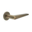 CR-107 Antique Brass Unsprung Round Rose Door Handle - CR-107A2AB - Choice Handles