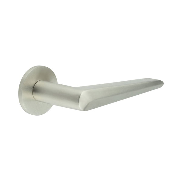 CR-107 Satin Stainless Steel  Fixed Dead Round Rose Door Handle - CR-107A3SSS - Choice Handles