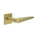 CR-107 Satin Brass Unsprung Square Rose Door Handle - CR-107B2SB - Choice Handles