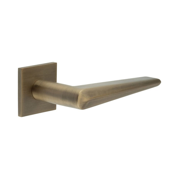 CR-107 Antique Brass Fixed Dead Square Rose Door Handle - CR-107B3AB