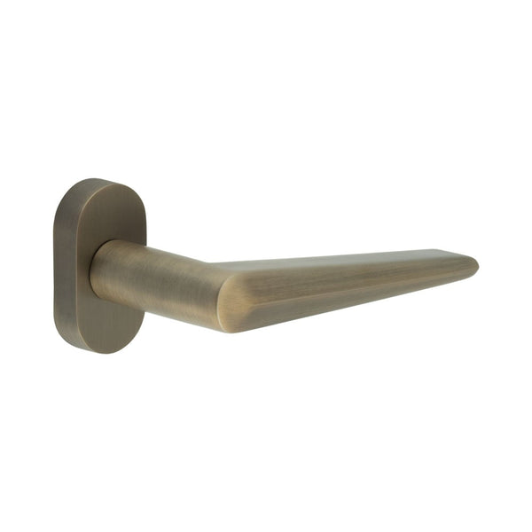 CR-107 Antique Brass Multi Point Oval Rose Door Handle - CR-107C4AB - Choice Handles