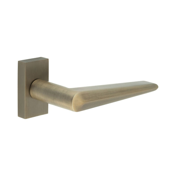CR-107 Antique Brass Multi Point Rectangular Rose Door Handle - CR-107D4AB