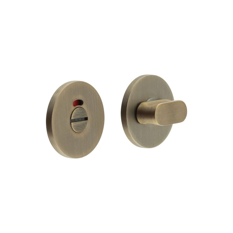 CR-801 Antique Brass Thumb Turn & Lock Round Rose w/ Indicator - CR-801AJ7AB