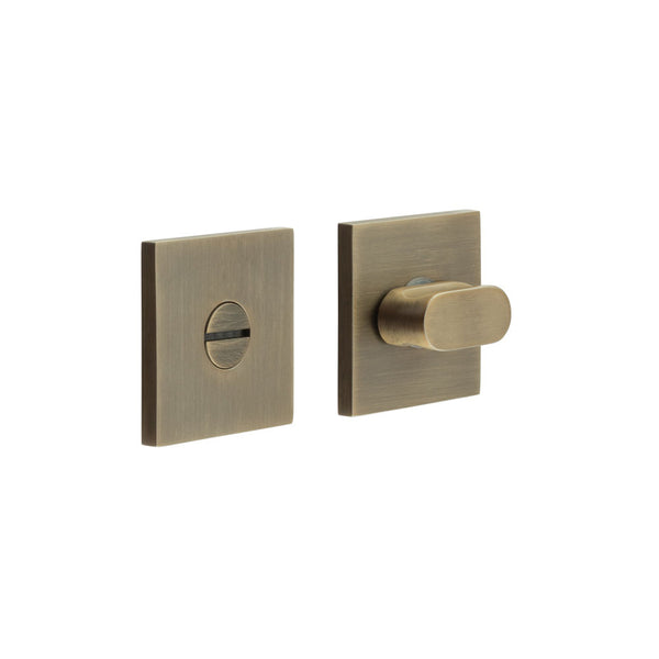 CR-801 Antique Brass Thumb Turn & Lock Square Rose - CR-801B7AB