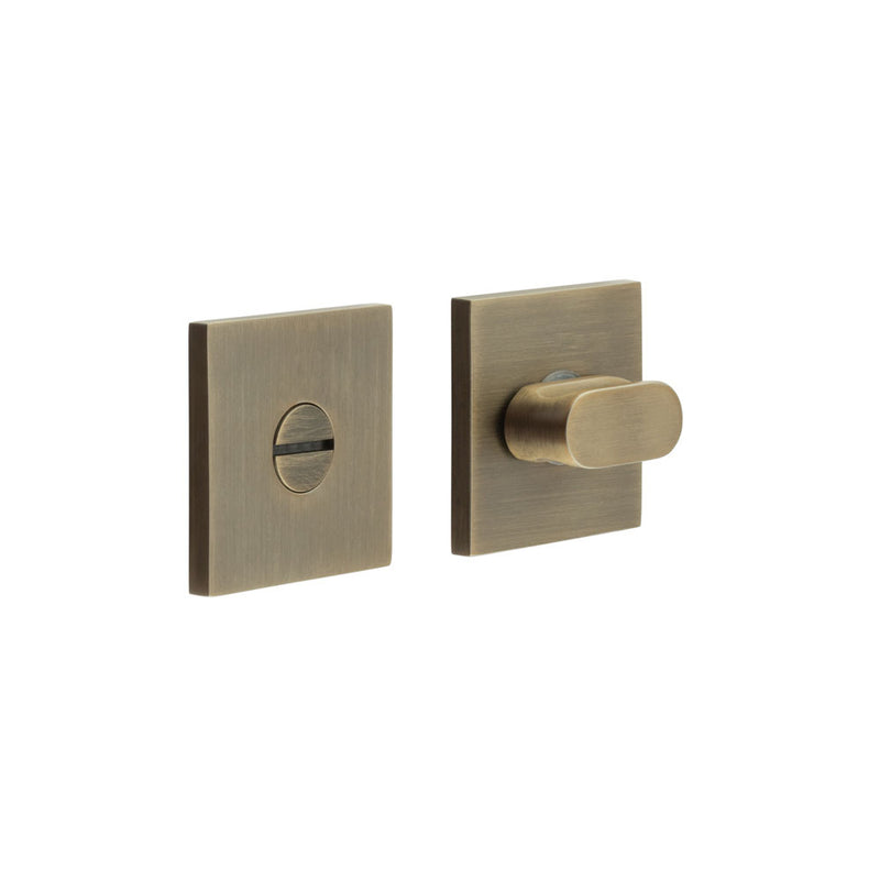 CR-801 Antique Brass Thumb Turn & Lock Square Rose - CR-801B7AB