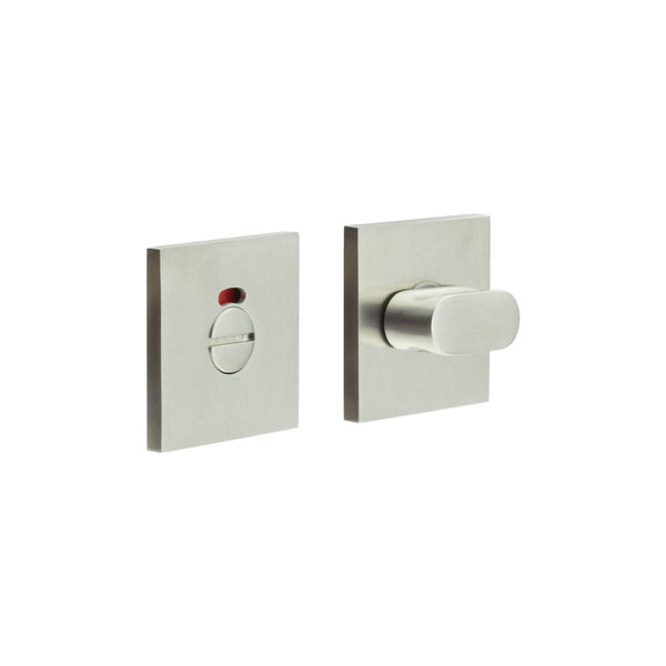 CR-801 Satin Stainless Steel Thumb Turn & Lock Square Rose w/ Indicator - CR-801BK7SSS