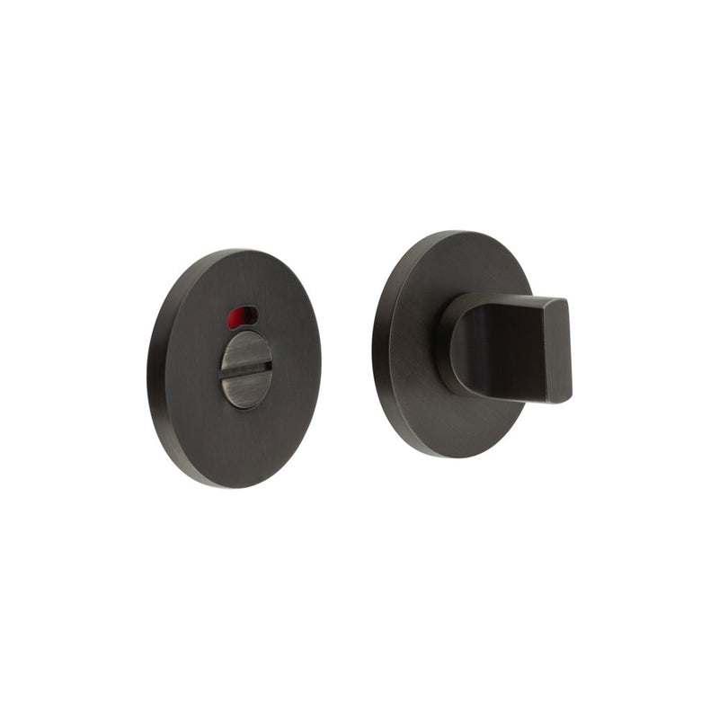 CR-802 Dark Bronze Thumb Turn & Lock Round Rose w/ Indicator - CR-802AJ7DB - Choice Handles