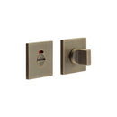 CR-802 Antique Brass Thumb Turn & Lock Square Rose w/ Indicator - CR-802BK7AB - Choice Handles