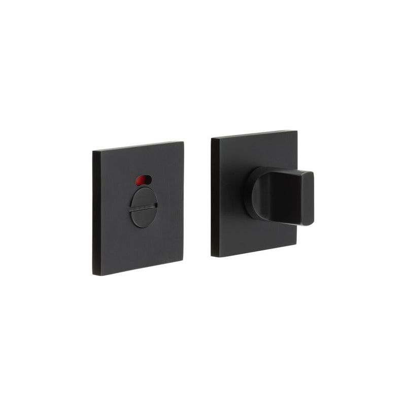 CR-802 Black Thumb Turn & Lock Square Rose w/ Indicator - CR-802BK7MB - Choice Handles