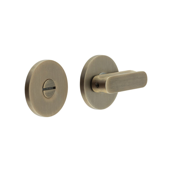 CR-803 Antique Brass Thumb Turn & Lock Round Rose - CR-803A7AB