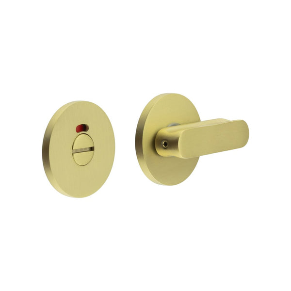 CR-803 Satin Brass Thumb Turn & Lock Round Rose w/ Indicator - CR-803AJ7SB