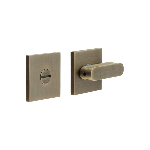 CR-803 Antique Brass Thumb Turn & Lock Square Rose - CR-803B7AB