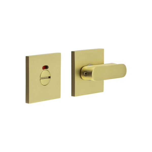 CR-803 Satin Brass Thumb Turn & Lock Square Rose w/ Indicator - CR-803BK7SB