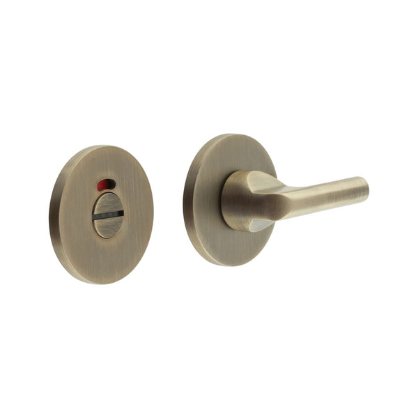 CR-804 Antique Brass Thumb Turn & Lock Round Rose w/ Indicator - CR-804AJ7AB
