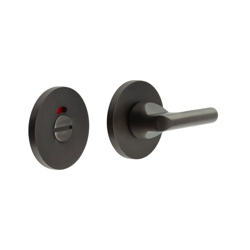 CR-804 Dark Bronze Thumb Turn & Lock Round Rose w/ Indicator - CR-804AJ7DB - Choice Handles