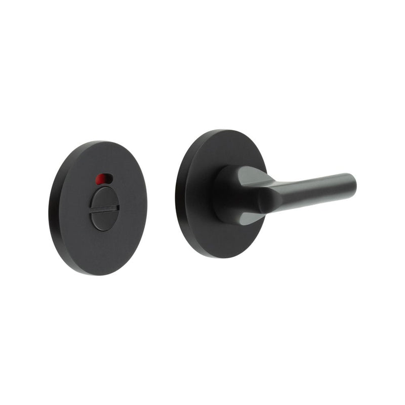 CR-804 Black Thumb Turn & Lock Round Rose w/ Indicator - CR-804AJ7MB - Choice Handles