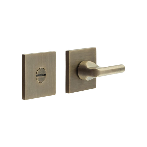 CR-804 Antique Brass Thumb Turn & Lock Square Rose - CR-804B7AB
