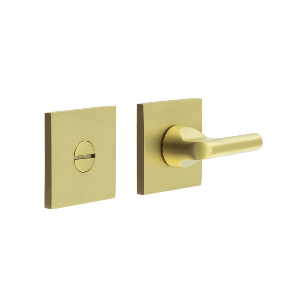 CR-804 Satin Brass Thumb Turn & Lock Square Rose - CR-804B7SB