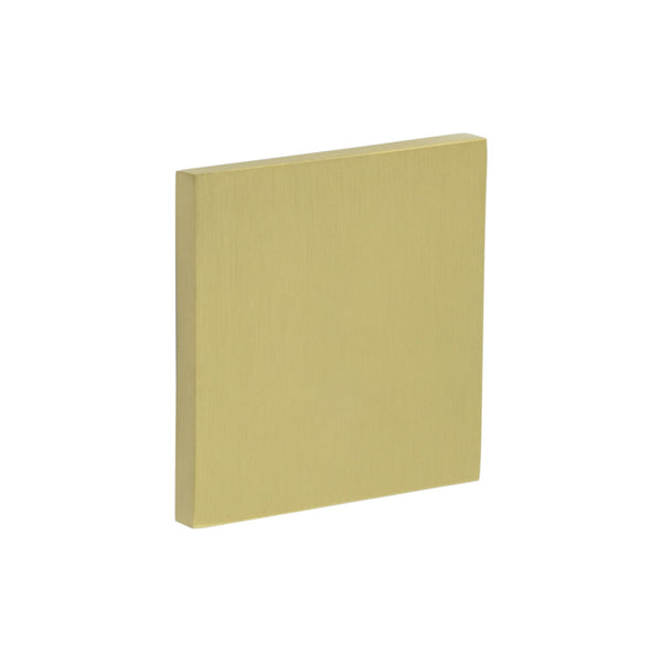 CR-N10 Satin Brass Blank Square Rose Escutcheon Cover - CR-O10SB