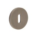 CR-R10 Antique Brass Standard Keyway Round Rose Escutcheon - CR-R10AB - Choice Handles