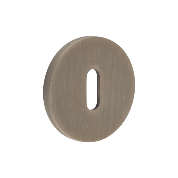 CR-R10 Antique Brass Standard Keyway Round Rose Escutcheon - CR-R10AB