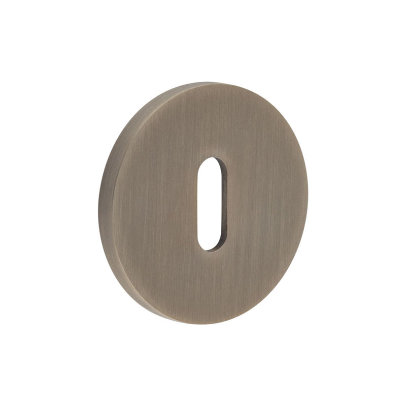 CR-R10 Antique Brass Standard Keyway Round Rose Escutcheon - CR-R10AB