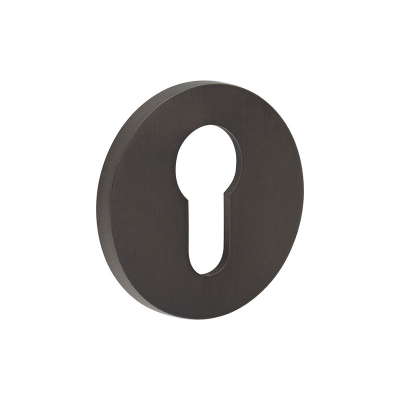 CR-S10 Dark Bronze Euro Keyway Round Rose Escutcheon - CR-S10DB