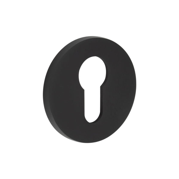 CR-S10 Black Euro Keyway Round Rose Escutcheon - CR-S10MB