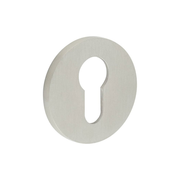 CR-S10 Satin Stainless Steel Euro Keyway Round Rose Escutcheon - CR-S10SSS