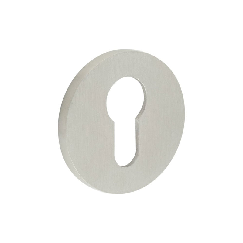 CR-S10 Satin Stainless Steel Euro Keyway Round Rose Escutcheon - CR-S10SSS