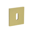 CR-T10 Satin Brass Standard Keyway Square Rose Escutcheon - CR-T10SB - Choice Handles