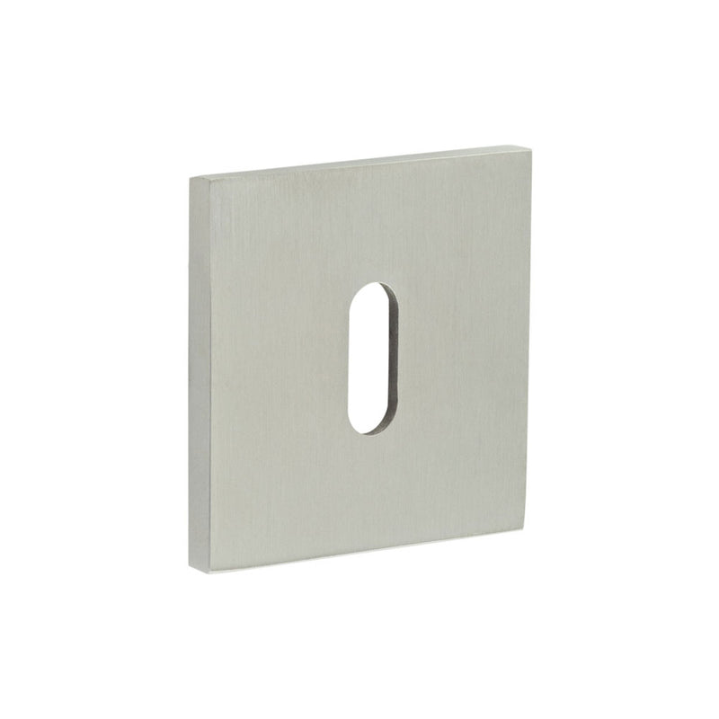 CR-T10 Satin Stainless Steel Standard Keyway Square Rose Escutcheon - CR-T10SSS
