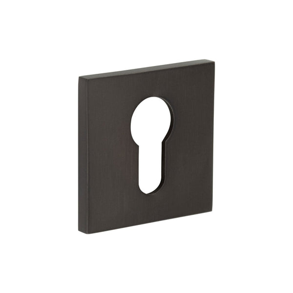 CR-T10 Dark Bronze Euro Keyway Square Rose Escutcheon - CR-U10DB