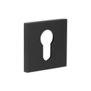 CR-T10 Black Euro Keyway Square Rose Escutcheon - CR-U10MB - Choice Handles