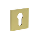 CR-T10 Satin Brass Euro Keyway Square Rose Escutcheon - CR-U10SB - Choice Handles