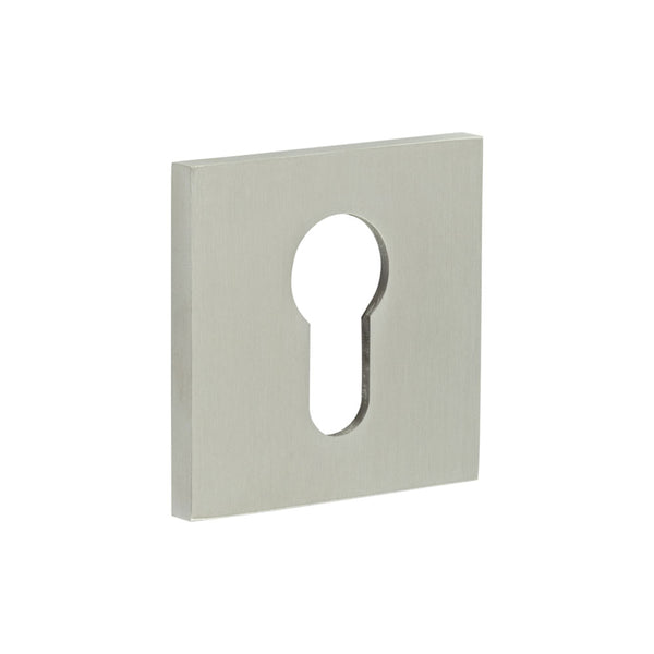 CR-T10 Satin Stainless Steel Euro Keyway Square Rose Escutcheon - CR-U10SSS