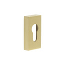 CRES Rectangular Satin Brass Euro Escutcheon - CRES404SB - Choice Handles