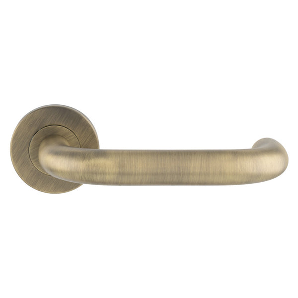 Eurospec - Nera Safety Lever on Sprung Rose  - Antique Brass - CSL1190AB