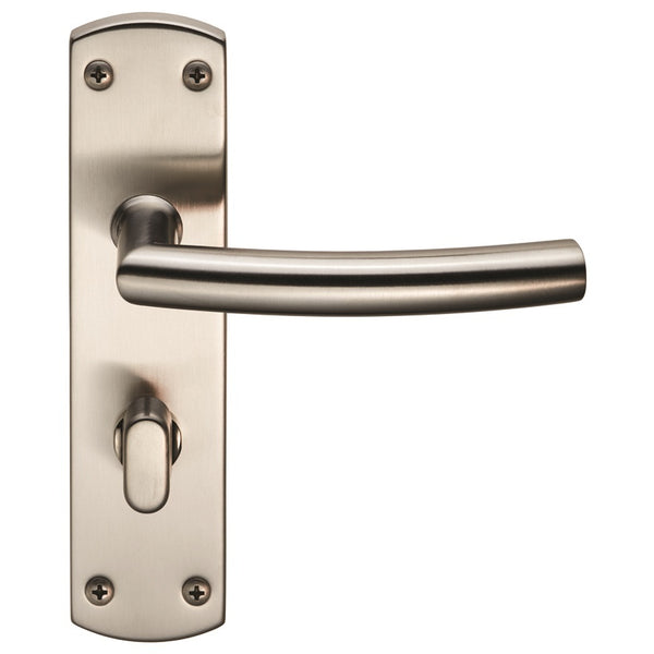 Eurospec - Steelworx Residential Arched Lever on WC Backplate - Satin Stainless Steel - CSLP1167T/SSS - Choice Handles