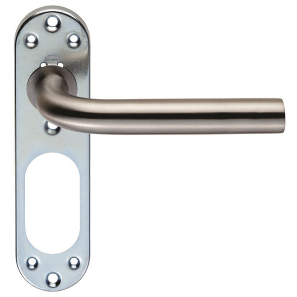 Eurospec - Straight Lever on Inner Backplate - Satin Stainless Steel - CSLP1191SSS - Choice Handles
