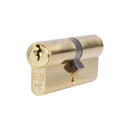 Eurospec - Euro Double Cylinder 70mm (35/35mm) - Polished Brass - CYA71270PB - Choice Handles
