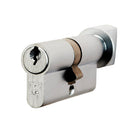 Eurospec - Offset Euro Cylinder and Turn 100mm (60/40mm) - Satin Chrome - CYA7136040SC - Choice Handles