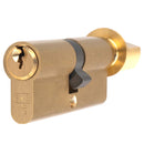 Eurospec - Euro Cylinder and Turn 70mm (35/35mm) - Satin Brass - CYA71370SB - Choice Handles