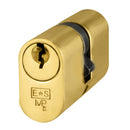 Eurospec - UK Oval Double Cylinder 70mm (35/35mm) - Polished Brass - CYA72270PB - Choice Handles